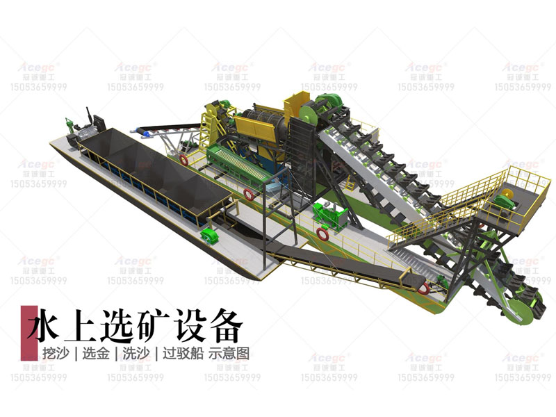 挖沙選金洗沙過(guò)駁船